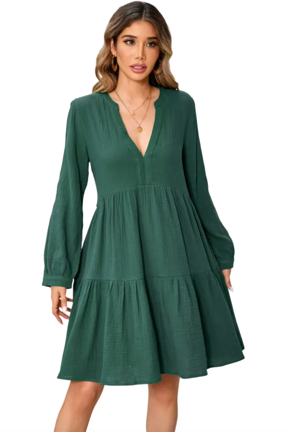 Women’s Summer V-Neck Cotton Mini Dress