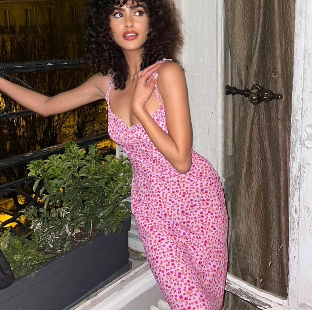 Women's Floral Print Midi Dress